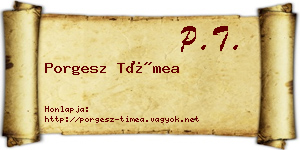 Porgesz Tímea névjegykártya